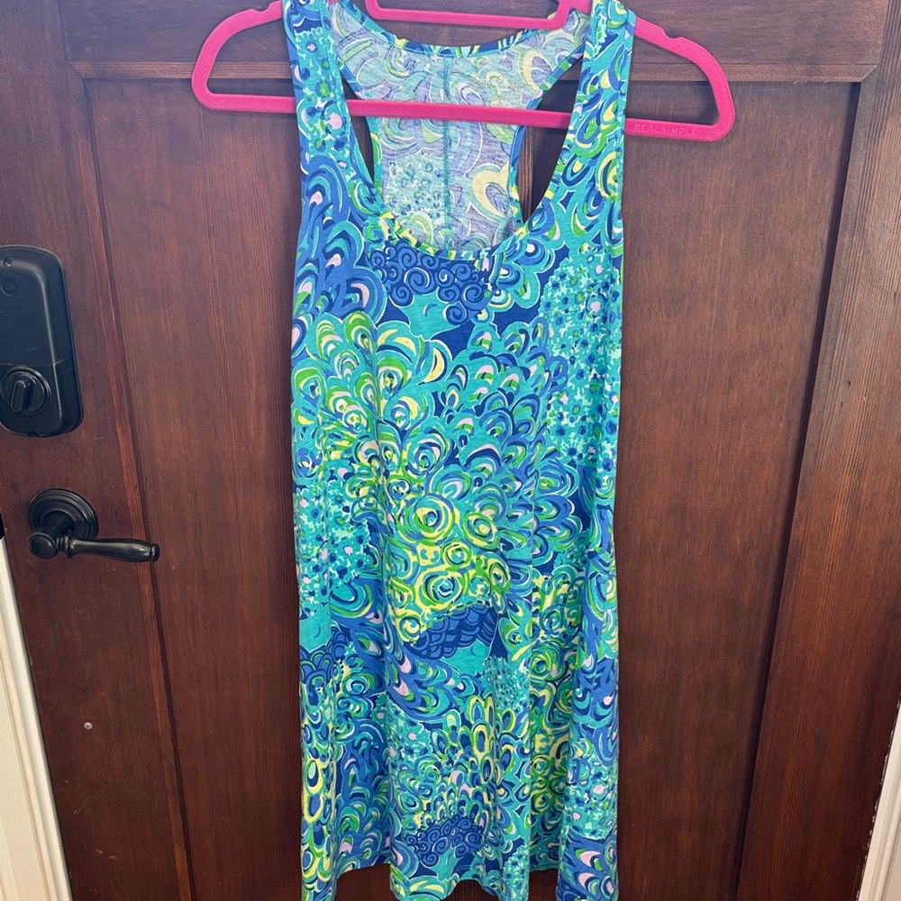 Lilly Pulitzer Blue and Green Patterned Dress